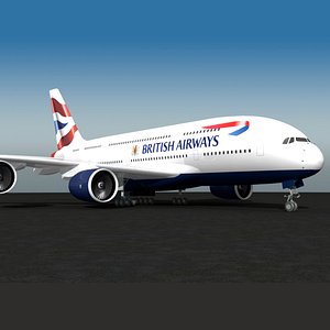 3D British Airways Airbus A380