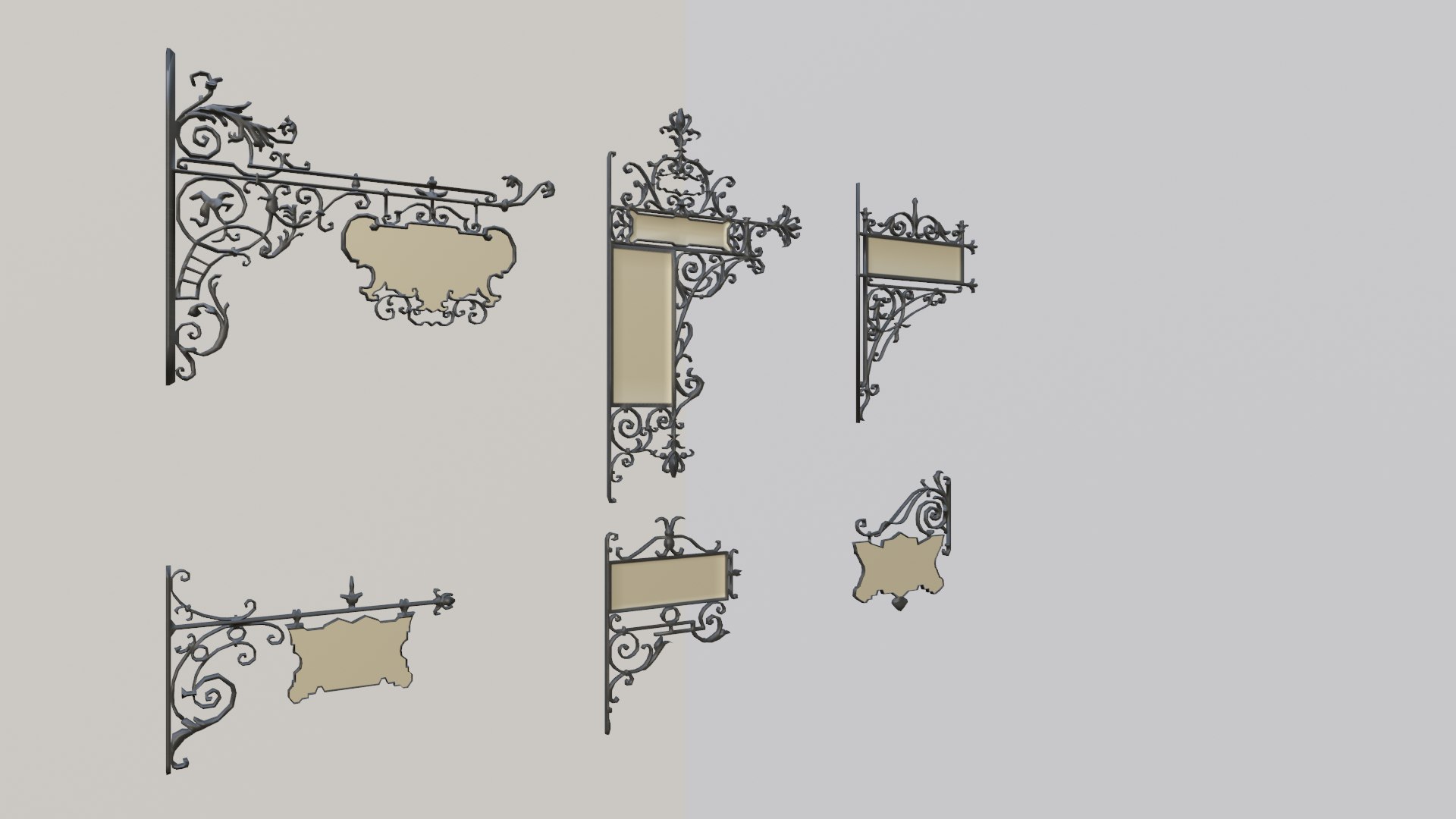Wall Sign Asset Pack 3D model - TurboSquid 1927533