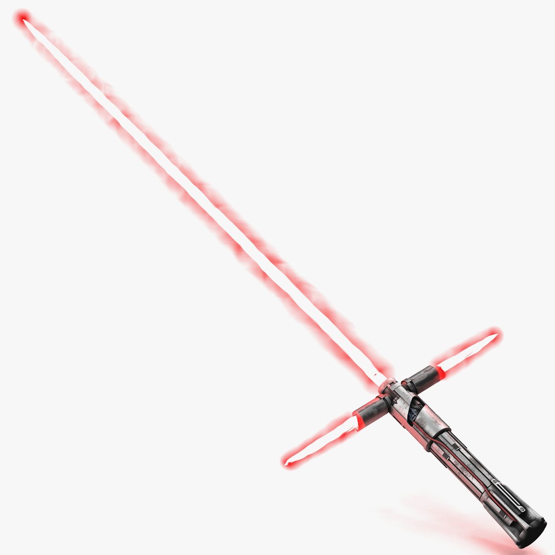 Star Wart Kylo Ren Lightsaber Used 3D Model 3D model preview
