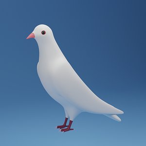 3D model Cartoon Cute Pigeon Dove