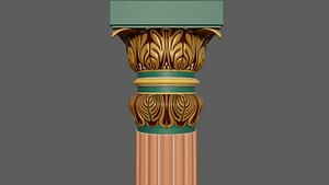 Ancient temple pillar-07 model