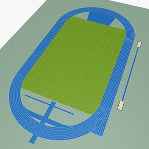 Athletic track and sectors - Blue 3D model