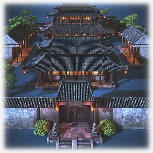 chinese palace night 3D model