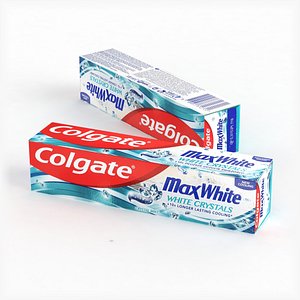 Colgate Max White White Crystals Toothpaste Box 100ml 2021 3D model