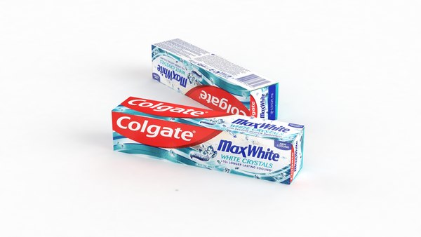 Modello 3D Colgate Max White White Crystals Dentifricio Box 100ml