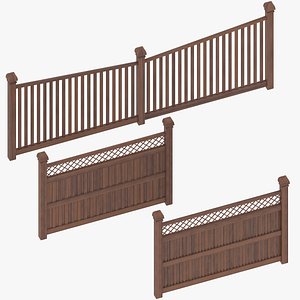 3D Wooden Fence