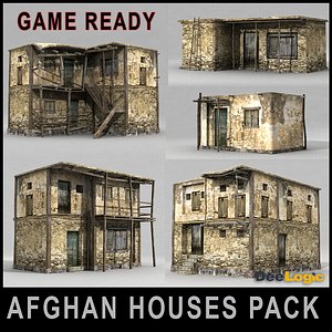 3d model afghan house pack