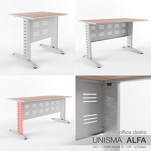 3d model office desks unisma alfa