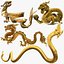 Golden Chinese Dragons Collection 3D model