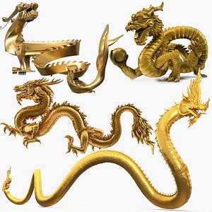 Golden Chinese Dragons Collection