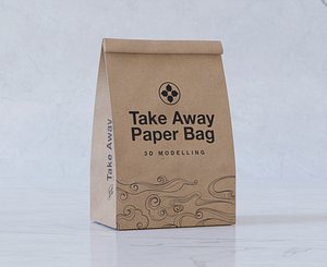 Take Away Paper Bag 3D model