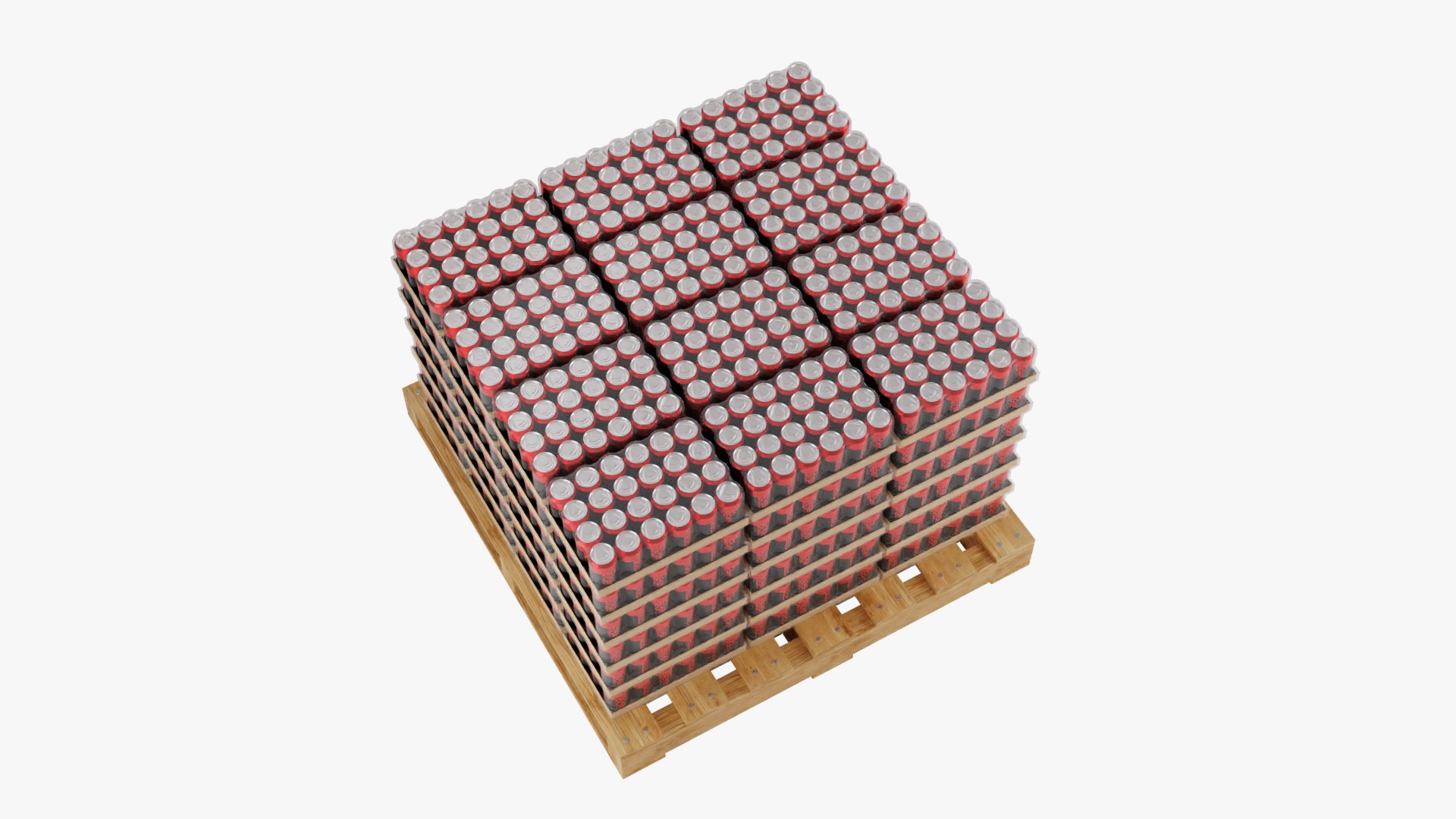 Wooden Pallet With Red Soda Cans Model TurboSquid 2101879