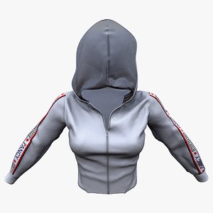 Zip Cutout Sleeves Hooded Hip-hop Sports Top
