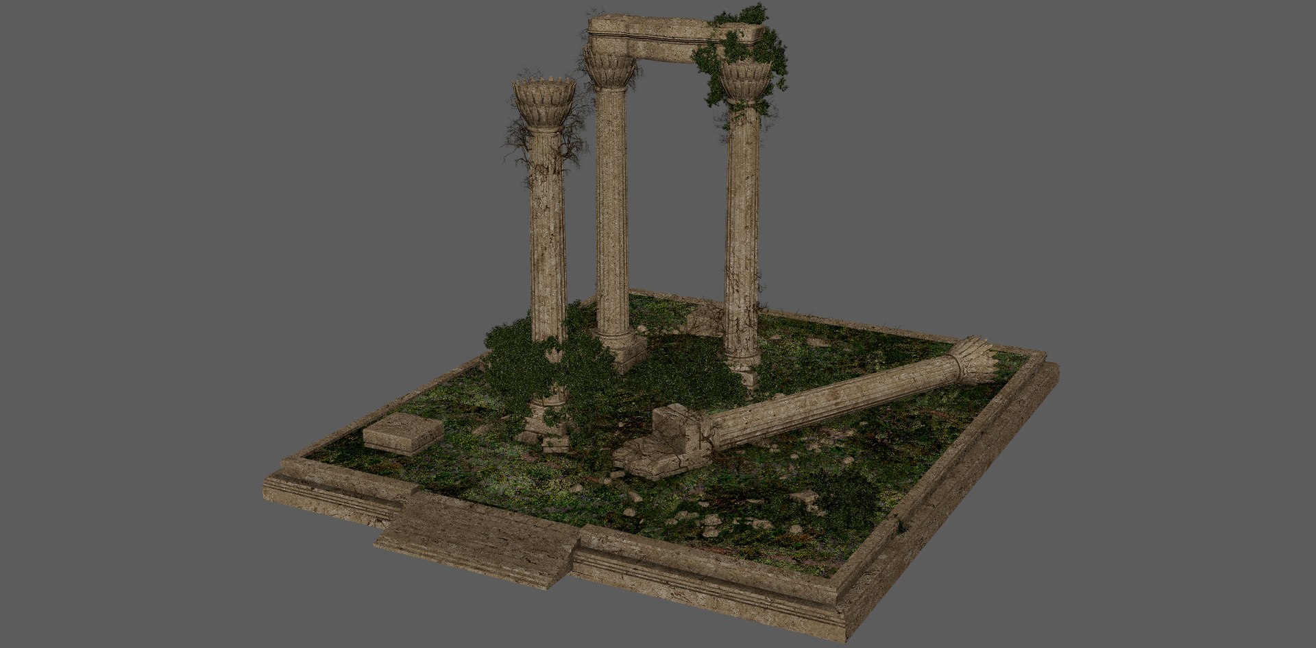 3D Model Classic Columns Ruins - TurboSquid 2229270