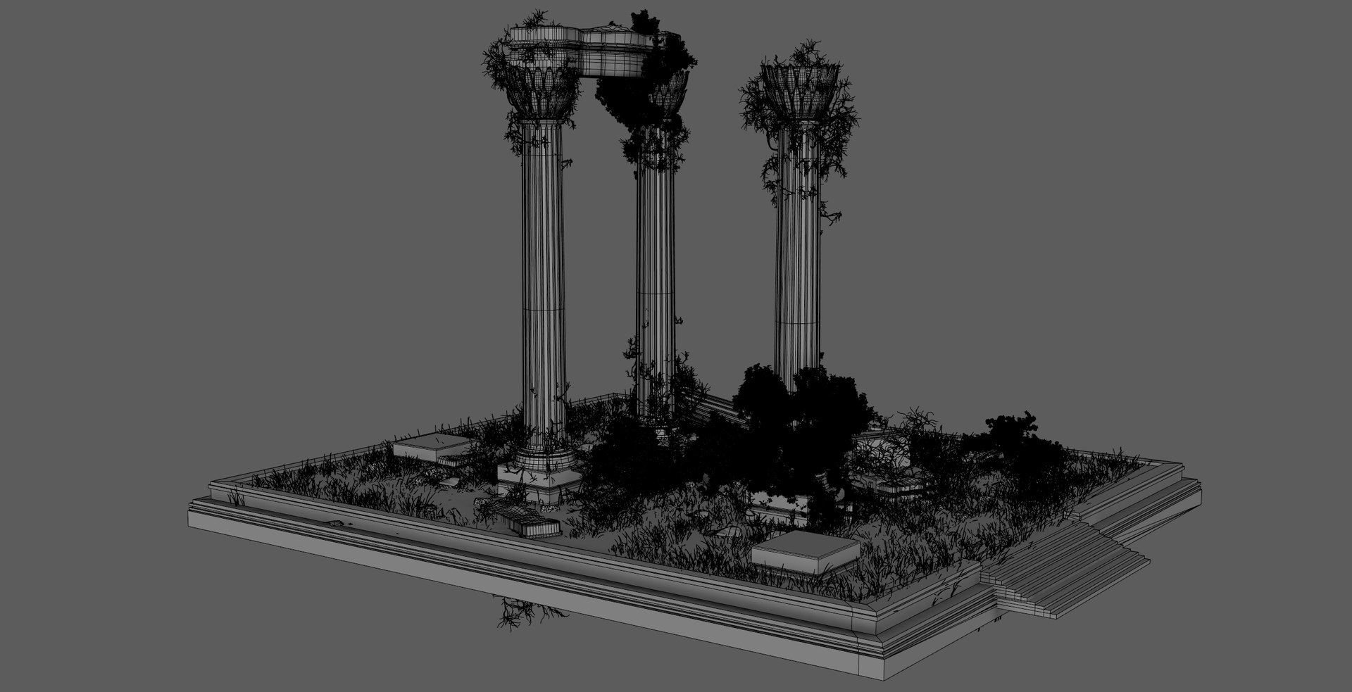 3D Model Classic Columns Ruins - TurboSquid 2229270