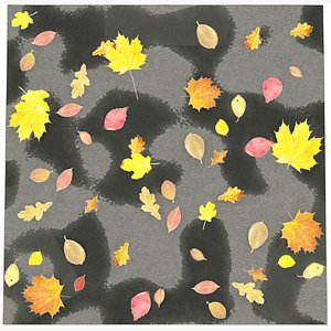 leaves asphalt 3D model
