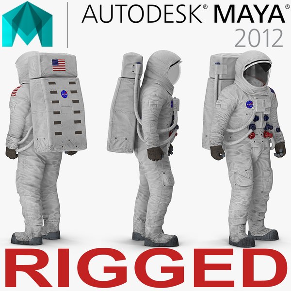 a7l spacesuit rigged 3D model