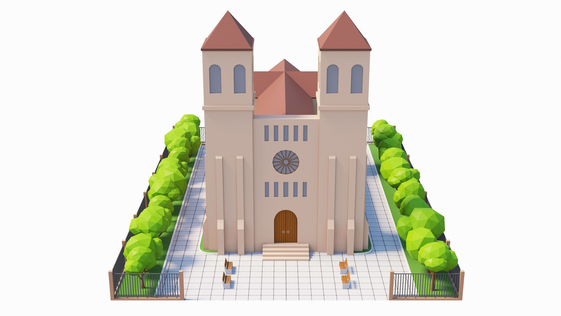 3D Model Cartoon Chruch - TurboSquid 1872602