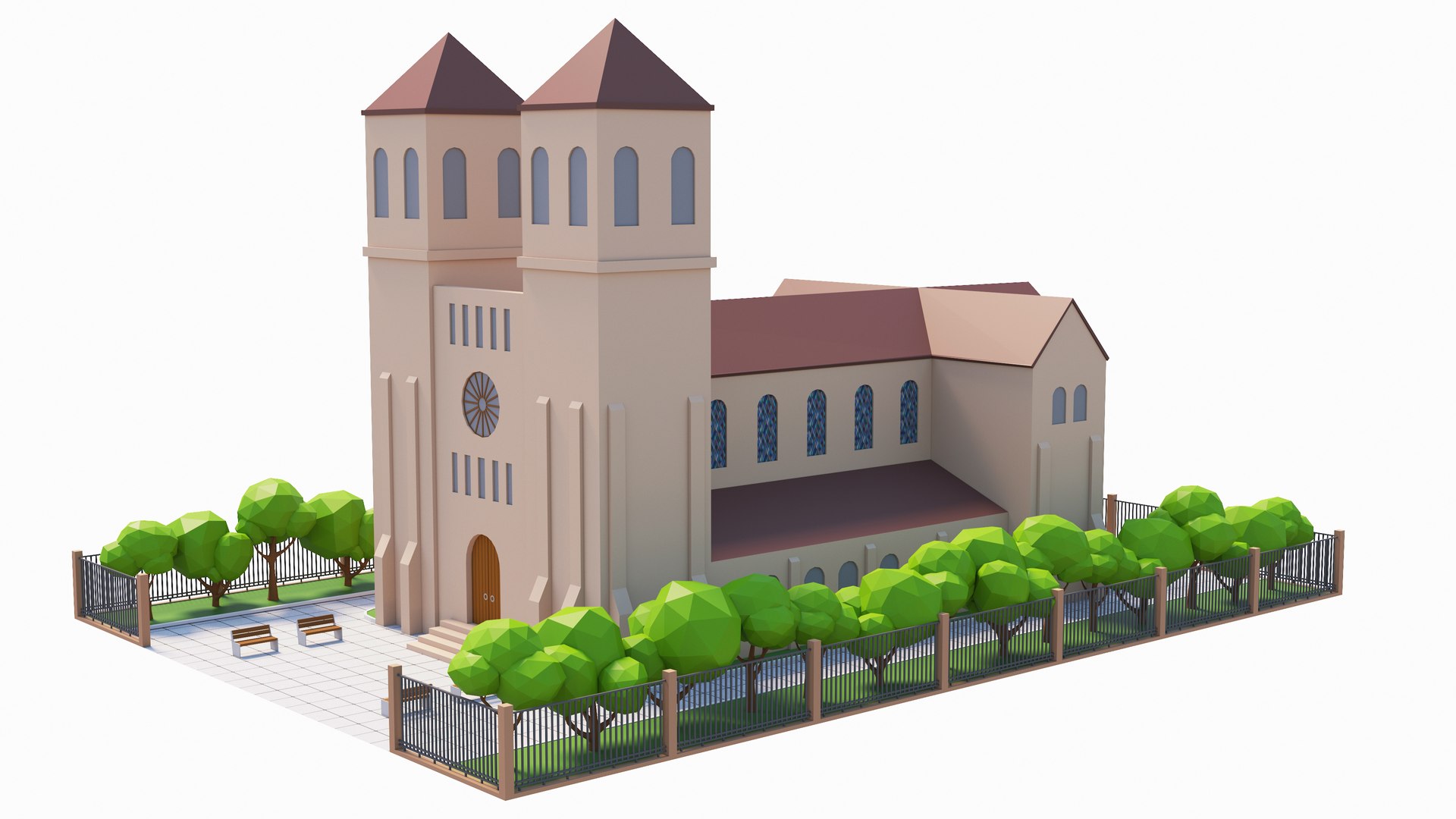 3D Model Cartoon Chruch - TurboSquid 1872602
