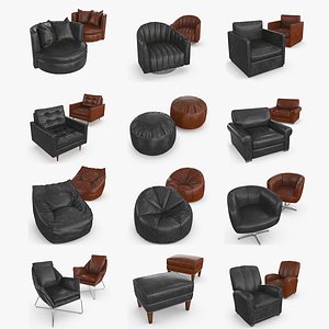 3D Leather Armchair Collection