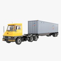 Industrial Terminal Tractor Yard Truck PBR 6x4 and Shipping Container Trailer