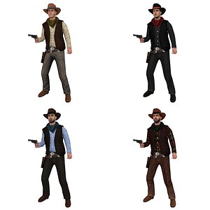 3d model pack rigged cowboy hat