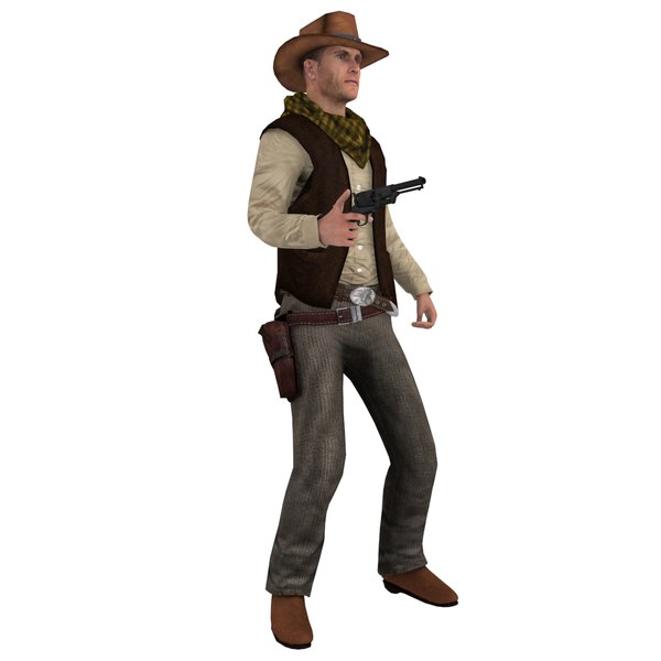 3d model pack rigged cowboy hat