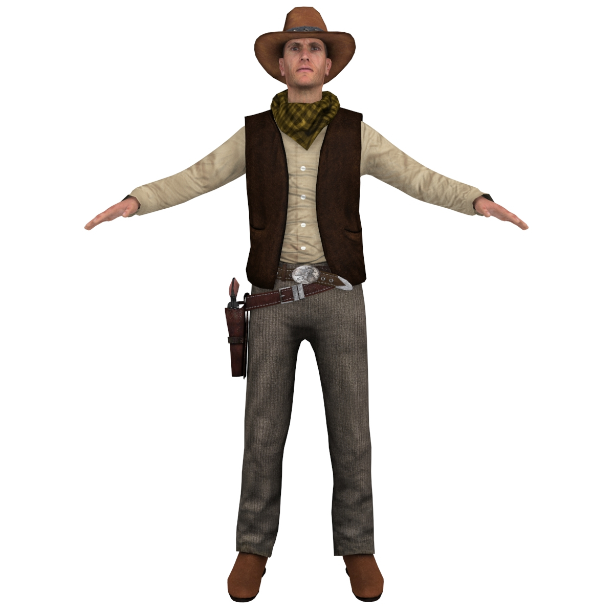 3d model pack rigged cowboy hat