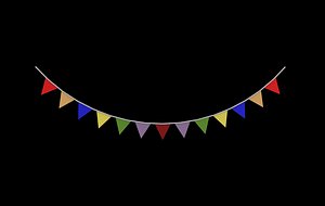 3D Rainbow pennant garland 3D model