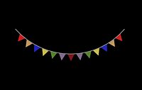 Rainbow pennant garland 3D model