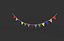 Rainbow pennant garland 3D model