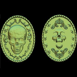 Skull Medallion 001 3D print model model
