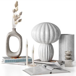 Decorative set with dried flowers 3D model