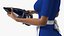 Light Skin Black Maid with Handheld Vacuum Cleaner Rigged