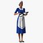 Light Skin Black Maid with Handheld Vacuum Cleaner Rigged
