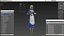 Light Skin Black Maid with Handheld Vacuum Cleaner Rigged