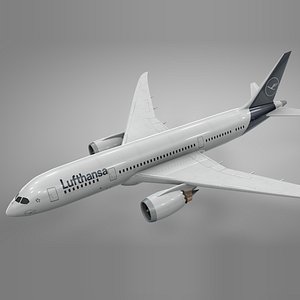 boeing 787 dreamliner lufthansa 3D model