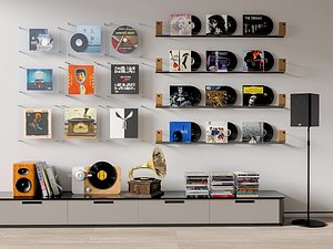 Record Audio Equipment  Bookshelf Collection 3D model