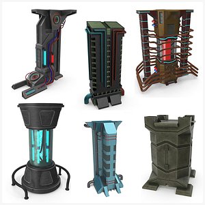 Sci-Fi Pillar PBR 3D model