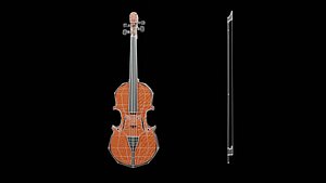 violin bow 3D model