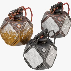 3D Sci-fi Grenade v5 model
