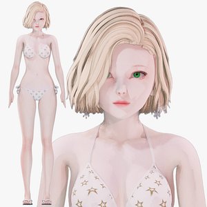 Bikini clothes 0024 - Rig - Unreal - Unity - Blender - Animated - Realistic Female Character 3D model