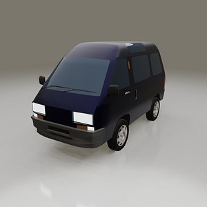 Kei car minivan low poly 3D model