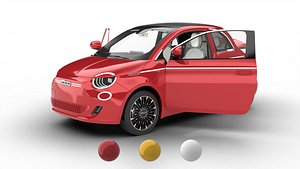 Fiat 500 Hybrid Cabrio 2026 HQ 3d model 3D model