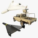 Shahed drones and Machinegun Pickup