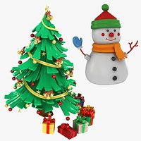 Chrismas Tree and Snowman