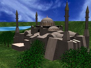 hagia sophia architecture building 3d model