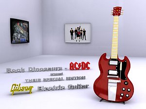 3d model electric gibson guitar