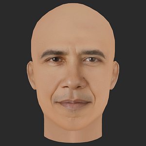 Low Poly Barack Obama Head