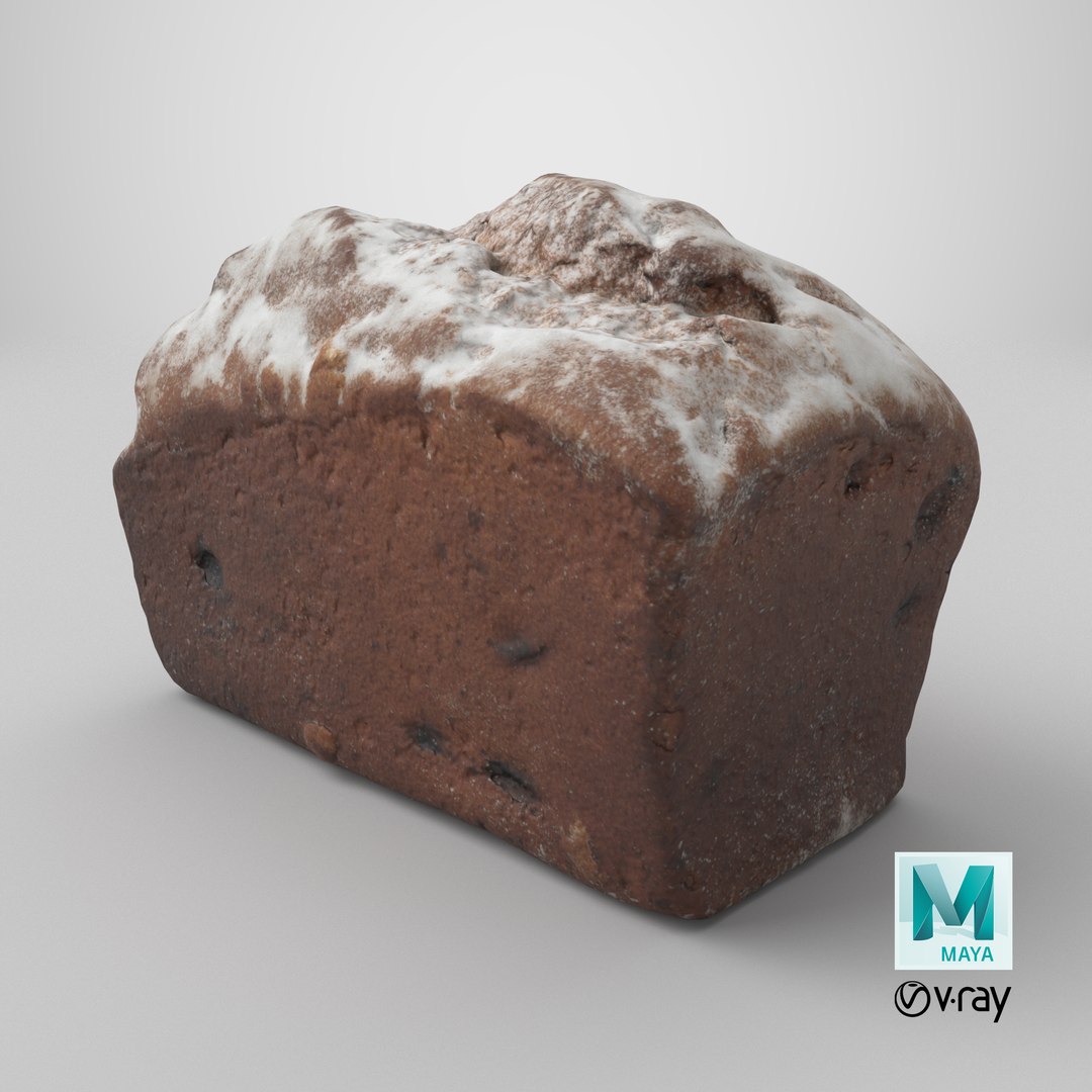 Loaf cake with raisins 02 3D https://p.turbosquid.com/ts-thumb/zq/MlmVDp/up/stemcell_maya_vray_render/png/1739892172/1920x1080/fit_q87/7030bd0ecea31c4481d2ad59b64dd77e1c40b9b9/stemcell_maya_vray_render.jpg